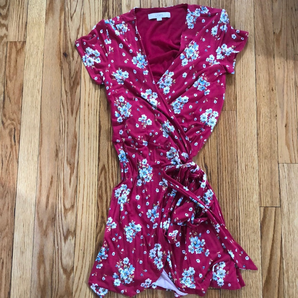 LOFT Floral Wrap Dress